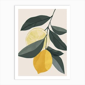 Lemons Close Up Illustration 2 Art Print