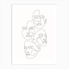 Choose Your Mask, Line Art, Outline, Art, Home Decor, Wall Print Art Print