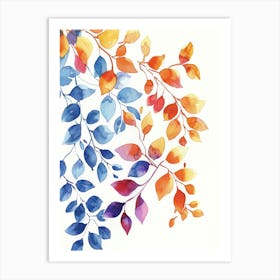 Watercolor Leaves 21 Art Print