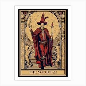 The Magician Tarot Card, Vintage 3 Art Print