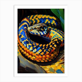 Banded Krait Snake Painting Art Print