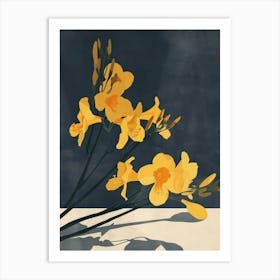 Freesia Flowers On A Table   Contemporary Illustration 2 Art Print