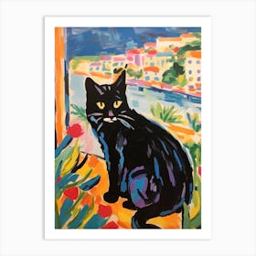 Painting Of A Cat In Nice France 2 Art Print