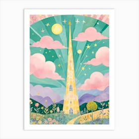 Pastel Tower Burst Art Print