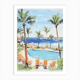 Four Seasons Resort Hualalai   Kailua Kona, Hawaii   Resort Storybook Illustration 4 Art Print