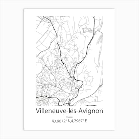 Villeneuve Les Avignon,France Minimalist Map Art Print