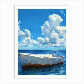 Old Boat In The Ocean Art Print