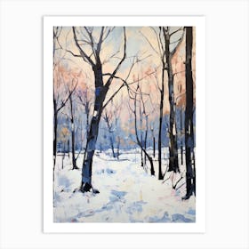 Winter City Park Painting Mount Royal Park Montreal Canada 2 Art Print