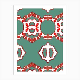 Red And Green Pattern Art Print