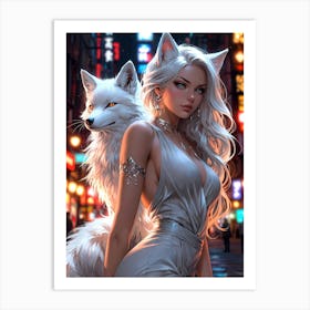 Sexy White Fox Art Print