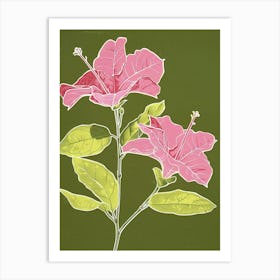 Pink & Green Bougainvillea 3 Art Print