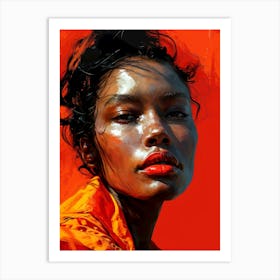 Portrait Of A Black Woman painting Art Print