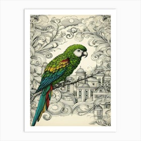 Echo Parrot On A Branch Art Print