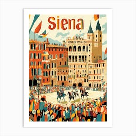 Aihrgdesign A 1970s Inspired Travel Poster For Siena Depictin 12f956f0 A9b5 4397 8c90 Ea1497db9534 0 Art Print