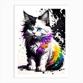 Rainbow Cat 8 Art Print