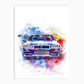 Nissan Skyline Gt R R34 Art Print