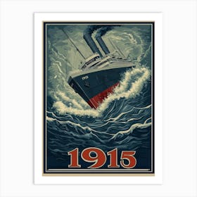 Aihrgdesign A Vintage Historical Poster Of The Rms Lusitania 1 Art Print