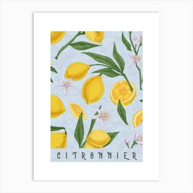 Lemons kitchen print Art Print