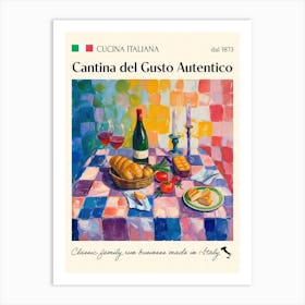 Cantina Del Gusto Autentico Trattoria Italian Poster Food Kitchen Art Print