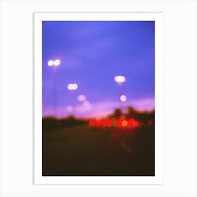 Lights on a highway Art Print