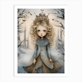 Snow Princess Queen Art Print