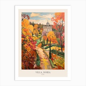 Autumn City Park Painting Villa Doria Pamphili Rome Italy 1 Poster Art Print
