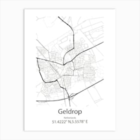 Geldrop,Netherlands Minimalist Map Art Print