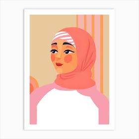 Muslim Girl In Stylish Hijab Art Print