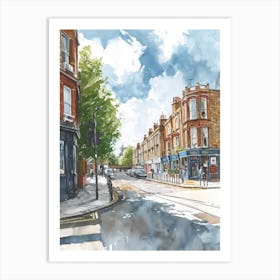 Lambeth London Borough   Street Watercolour 4 Art Print