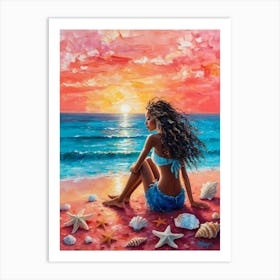 Sunset At The Beach 13 Art Print