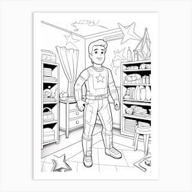 Andy S Room (Toy Story) Fantasy Inspired Line Art 1 Art Print