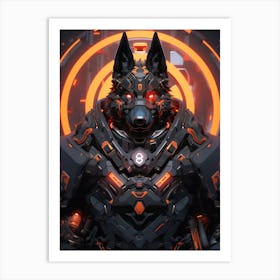 Futuristic Wolf Art Print