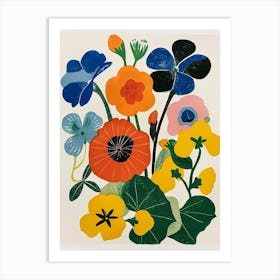 Painted Florals Nasturtium 2 Art Print