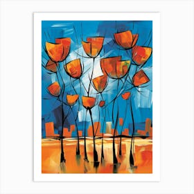 Orange Poppies 9 Art Print