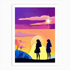 Luxmango Women Looking At He Sky Pop Style Art Print