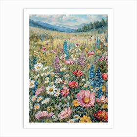 Field of Wild Flowers Art Print