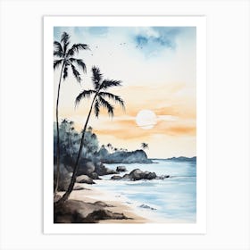 Watercolour Of Playa Manuel Antonio   Manuel Antonio National Park Costa Rica 3 Art Print