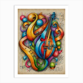 Colorful Music Notes Art Print