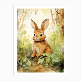 Bunny Drawing Rabbit Prints Watercolour 1 Art Print