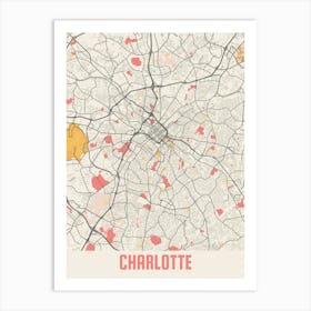 Charlotte Map Poster Art Print