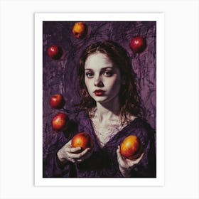 Girl With Apples 1 Art Print