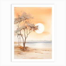 Watercolour Of Praia Do Camilo   Algarve Portugal 0 Art Print