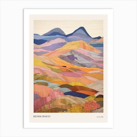 Beinn Bheoi Scotland Colourful Mountain Illustration Poster Art Print