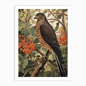 Dark And Moody Botanical Eurasian Sparrowhawk 1 Art Print