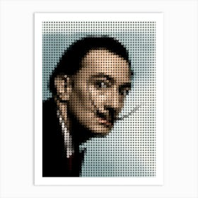 Salvador Dali In Style Dots Art Print
