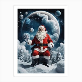 Santa Claus in Clouds Art Print