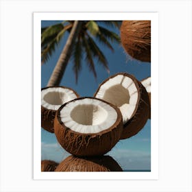 Coconuts On The Beach Art Print