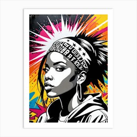 Graffiti Mural Of Beautiful Hip Hop Girl 83 Art Print