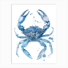 Watercolor Blue Crab Art Print