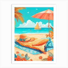 Summer beach Art Print